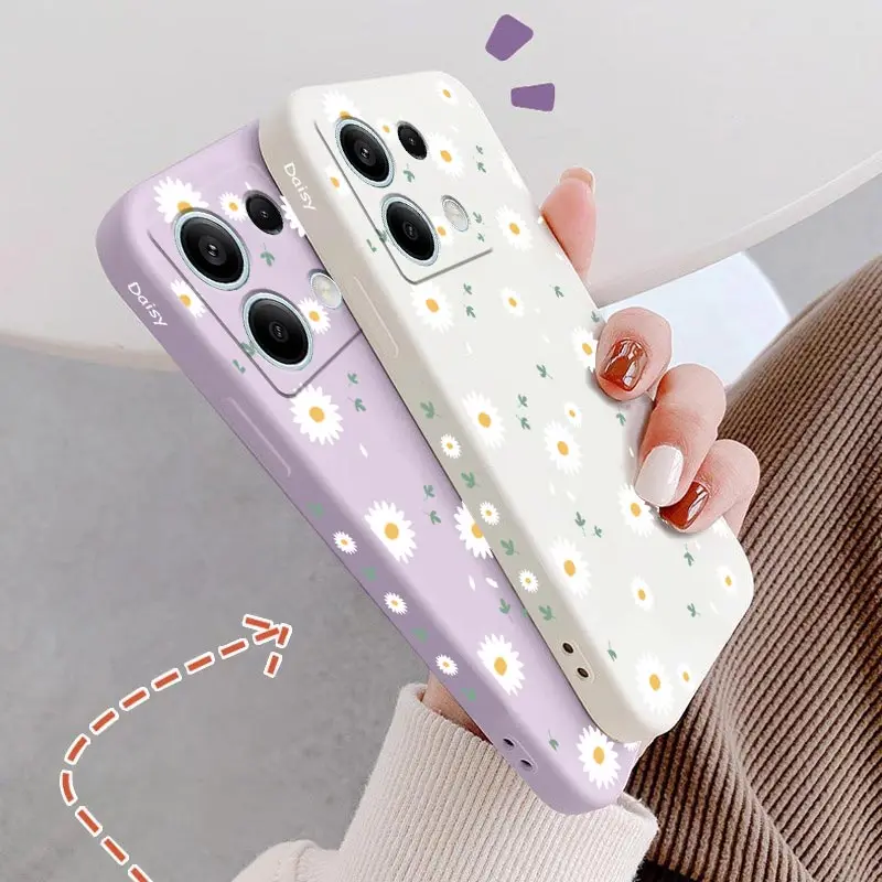 Note13 Deciduous Daisies Silicone Phone Case For Xiaomi Redmi Note13 13Pro Shatterproof Redmi Note 13ProPlus Soft Back Cover