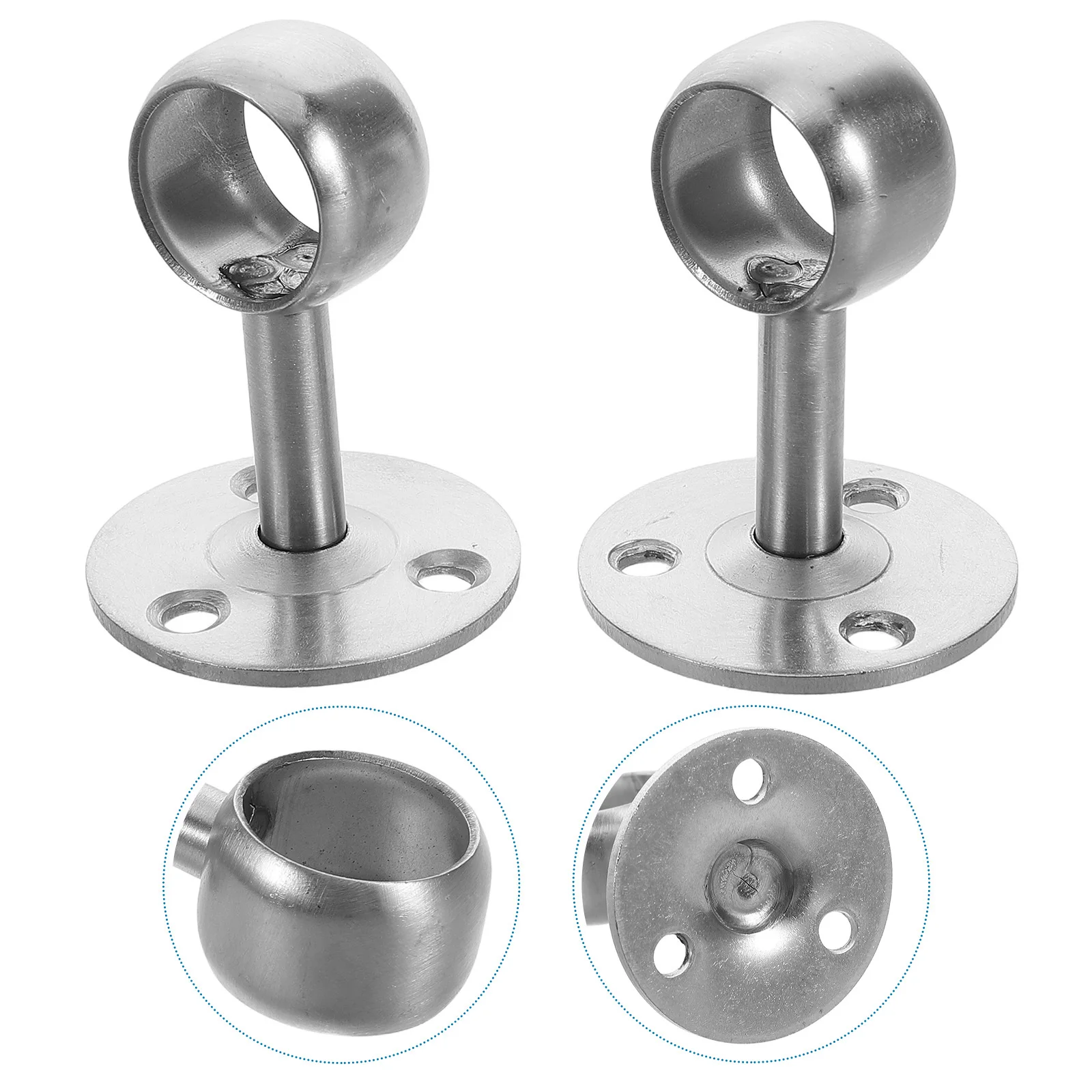 2 قطعة حامل قضيب الفولاذ المقاوم للصدأ الحديث الأنيق لـ Rvs تطبيقات متعددة الملابس المناشف الستائر المنظم قوس