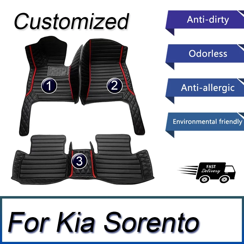 Car Floor Mats For Kia Sorento（Five Seats）2009 2010 2011 2012 Customauto Foot Pads Automobile Carpet Cover interior accessories