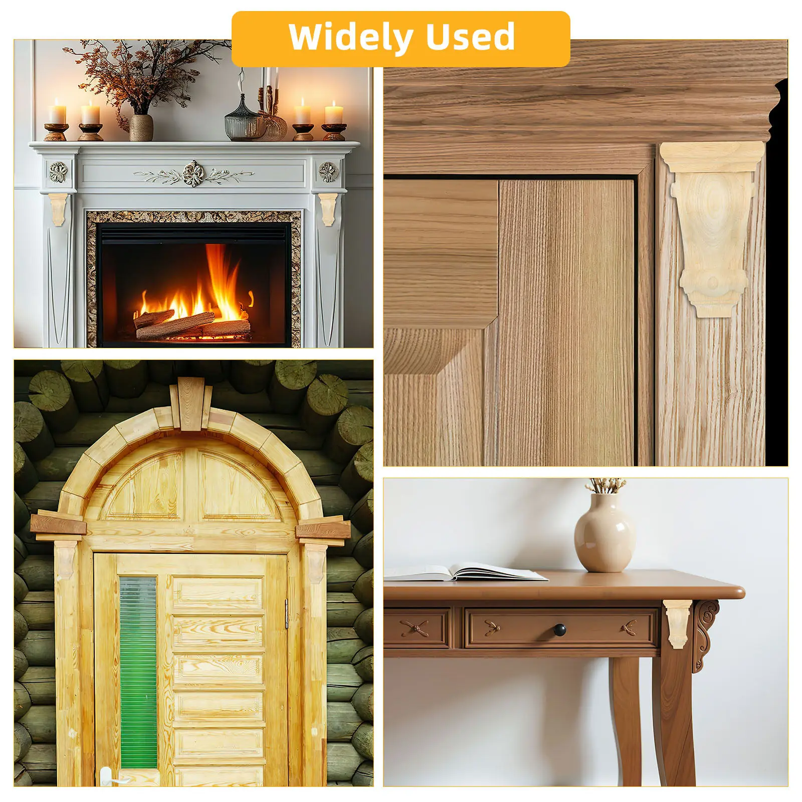 

2 шт. Декоративные настенные кронштейны из дерева ручной работы в европейском стиле для гостиной, спальни, комода, оконных накладок