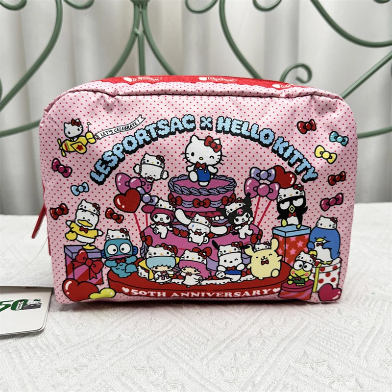 Lesportsacs Cartoon Hello Kitty Kawaii Gedrukt Handtas Crossbody Tas Casual Portemonnee Vakantie Verjaardagscadeau 12*9*2.5/11.5*9.5cm