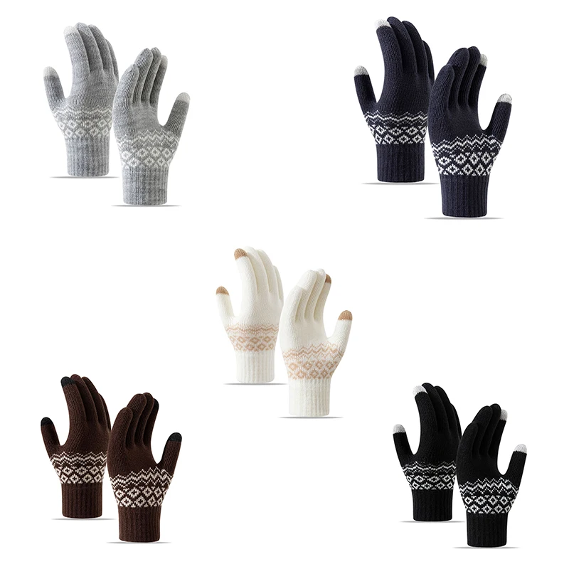 

Men's outdoor sports cycling gloves for autumn and winter warm and plush touch screen driving gloves