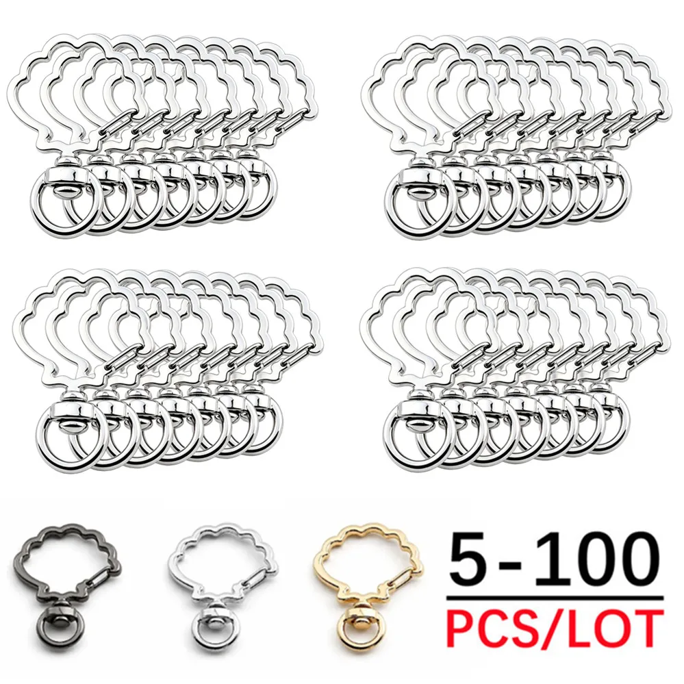 5-100Pcs Hook Keychain Lobster Clasp Key Ring Chain Carabiner For DIY Jewelry Making Supplies Accessories Wholesale 3 colors