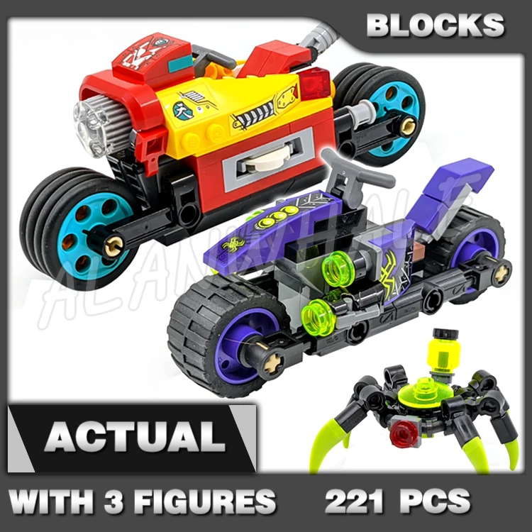 

221 шт. Monkie Kid Cloud Bike Обезьяна Мотоцикл Трансформирующие колеса Spindrax 11574 Строительные блоки Игрушки, совместимые с моделью