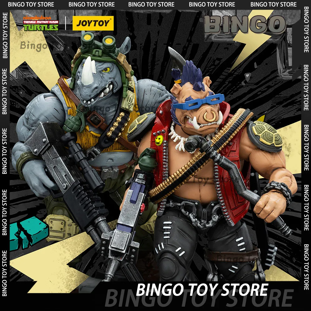 

Фигурки JOYTOY 1/18 TMNT Ninja Turtles: Бибоп и Рокстеди, коллекционные модели, игрушки, подарки, украшения