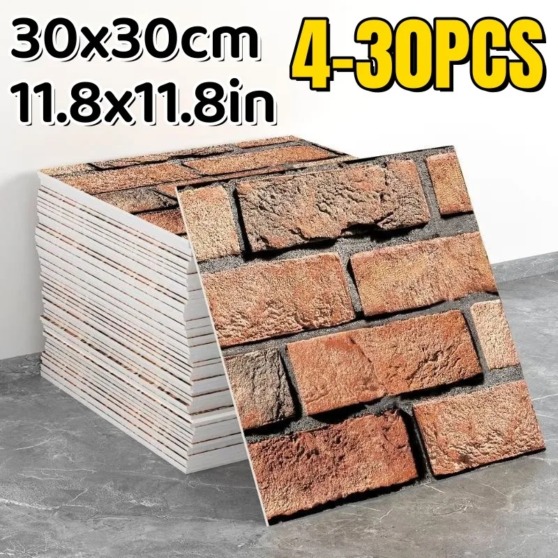 

Simulated Stone Texture Self-adhesive Wall Stickers Brick Pattern Foam Wallpapers for Home Decoration Attic BedRoom Restaurant
