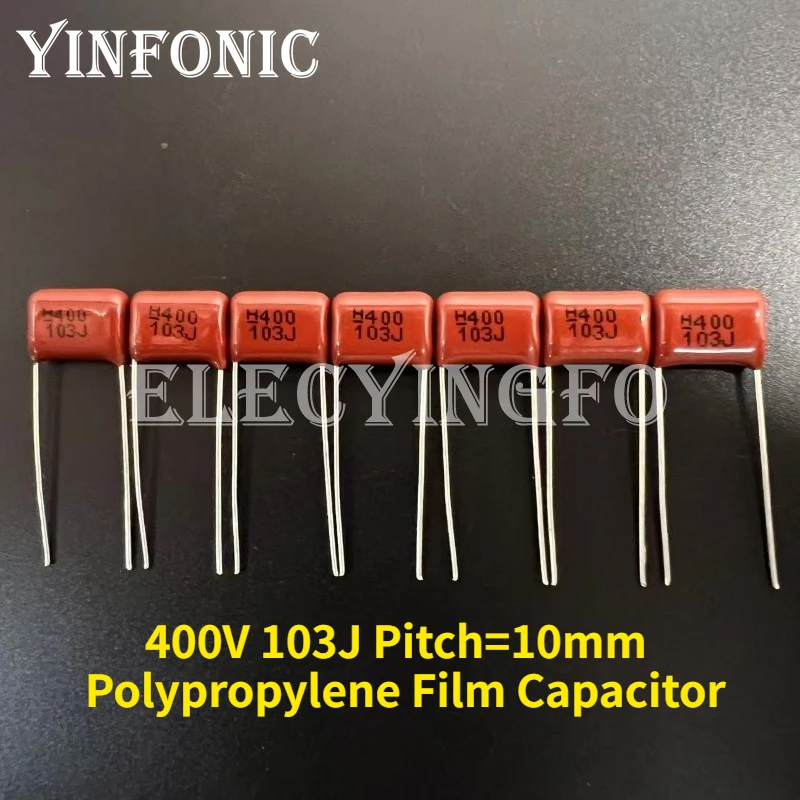 

10Pcs/100Pcs CBB Capacitors 400V 103J 10nF P10 103 Metallized Polypropylene Film Capacitor