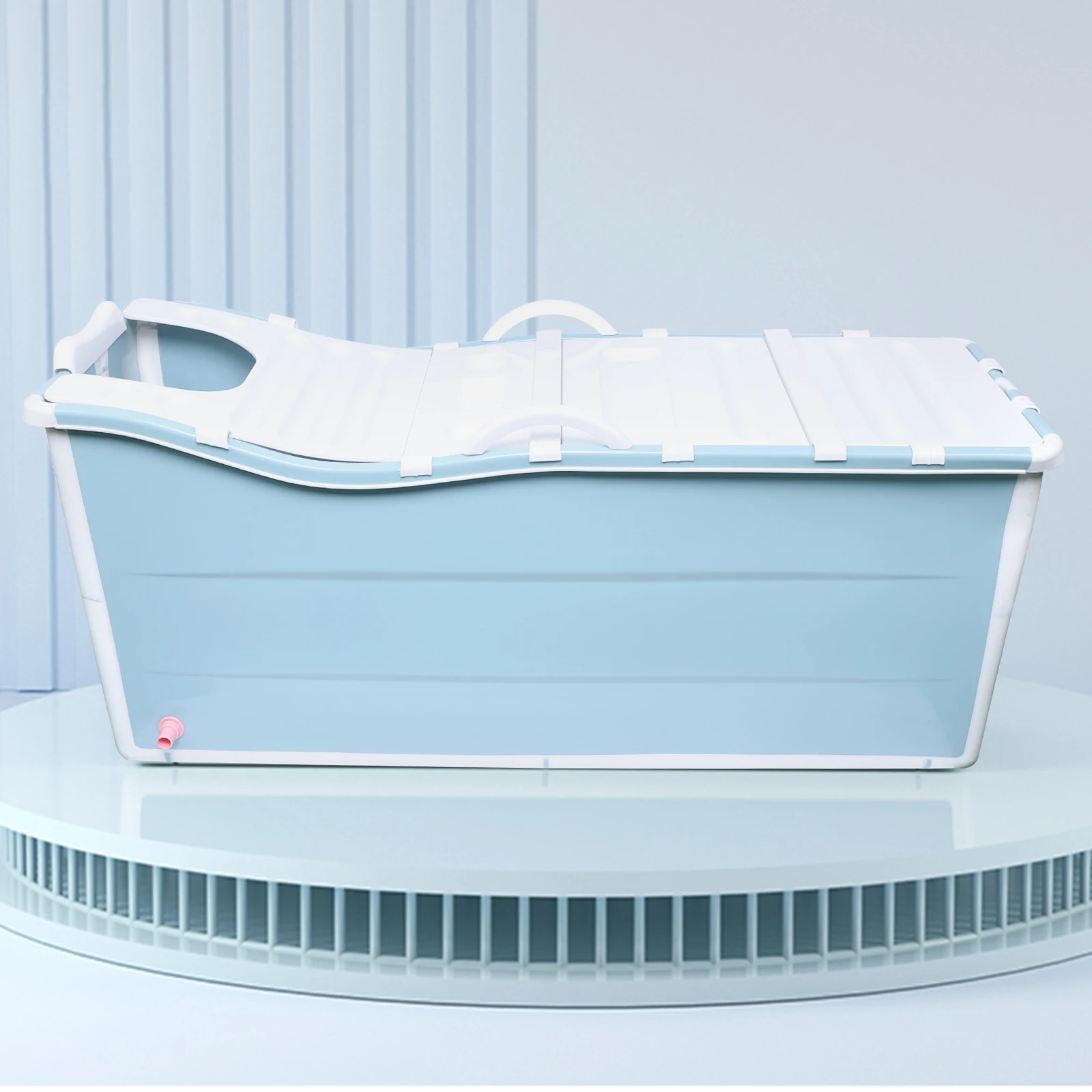 Large Foldable Bathtub, Ergonomic Design, Soft TPE Material, Temperature Lock for 1 Hour, Durable, Ideal for Patios