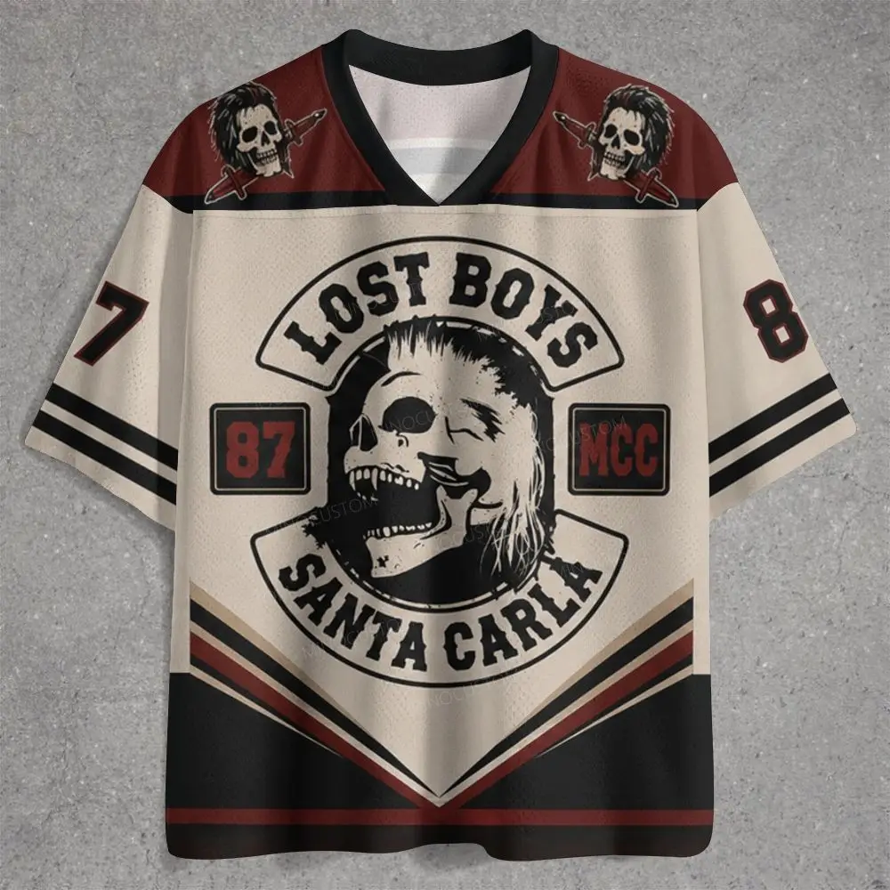 2026 Men Retro Horror Skull Graphic Jersey,Vintage 80s Movie Inspired 3D Print V‑Neck Short Sleeve Top, Halloween Streetwear Tee