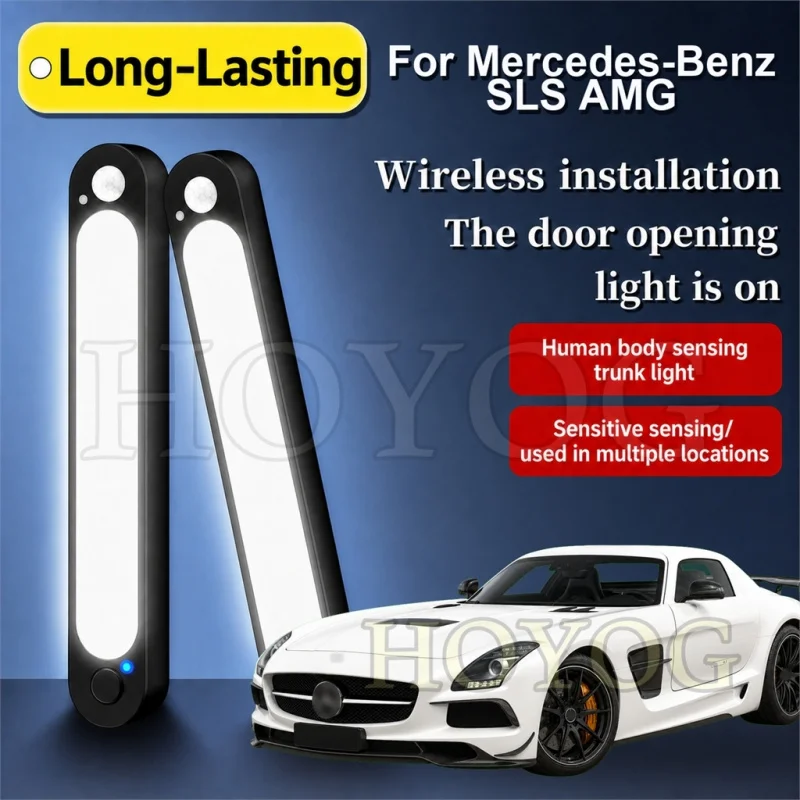For Mercedes-Benz SLS AMG 2010-2014 Car Trunk Light LED Lamp Cordless Sensor Type C Charging Boot Cargo Light Sedan Interior Cab