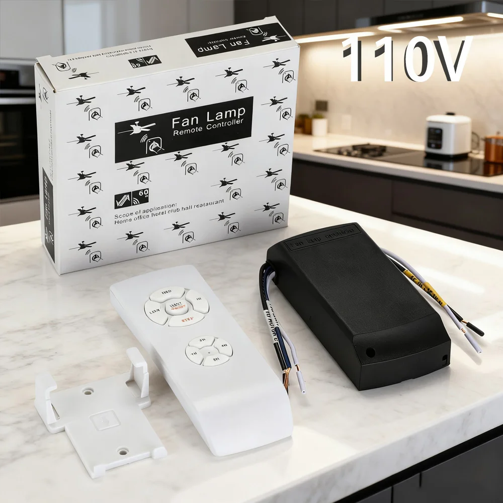 Universal Deckenventilator Lampe Fernbedienung Kit AC 110V 220V Timing Control Schalter Eingestellt Wind Geschwindigkeit Sender Empfänger – Detail 8