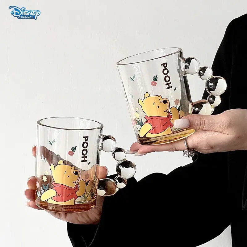 Disney Winnie the Pooh Mug Set Home Pooh Bear Glass Living Room Hospitality Mug Water Bottle Cartoon Coffee Mug Home Disney