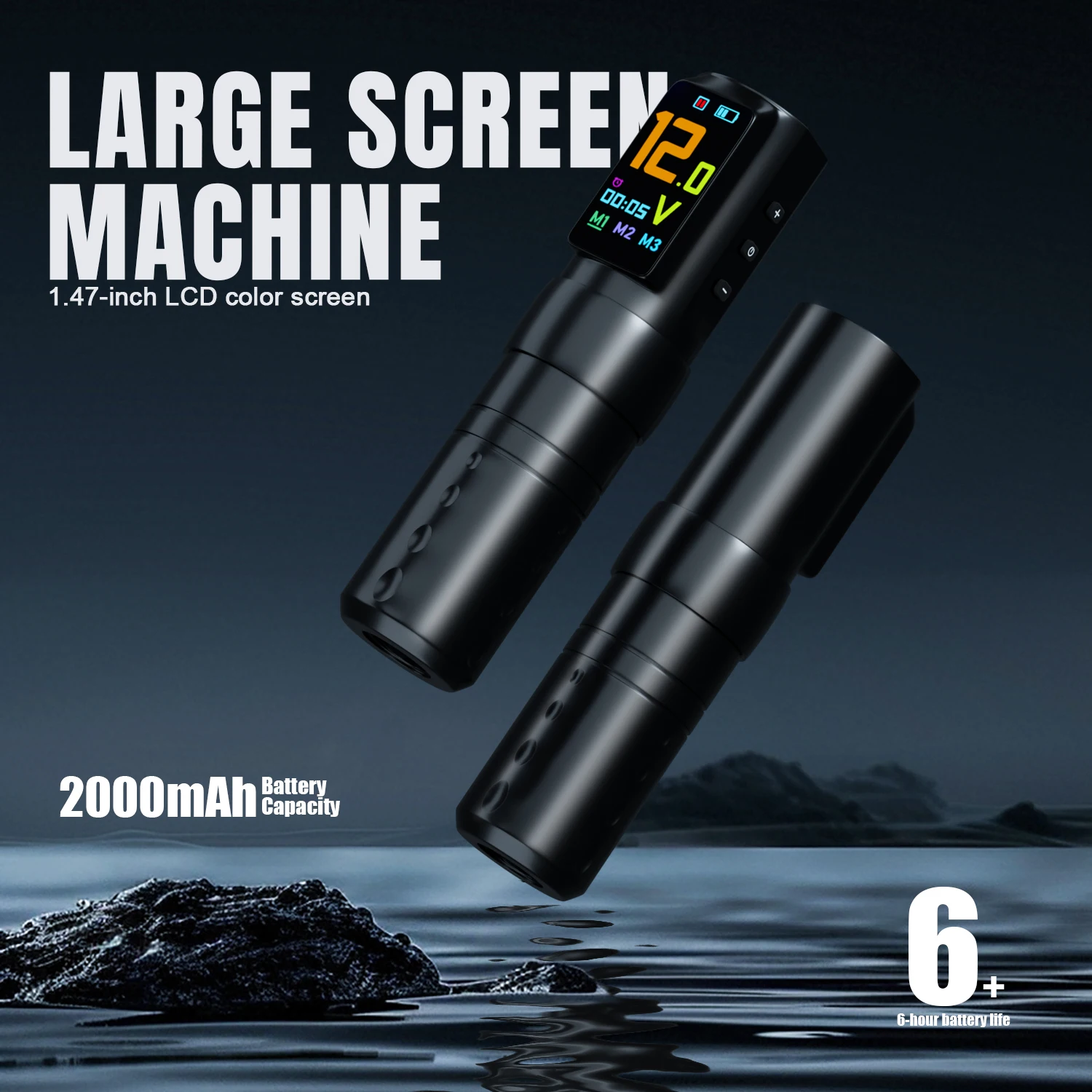 Wireless Tattoo Machine Pen Adjustable Handle IPS Screen 3 Modes Stroke 4.0mm with Timing Function Tattoo Guns for Tattoo Artist