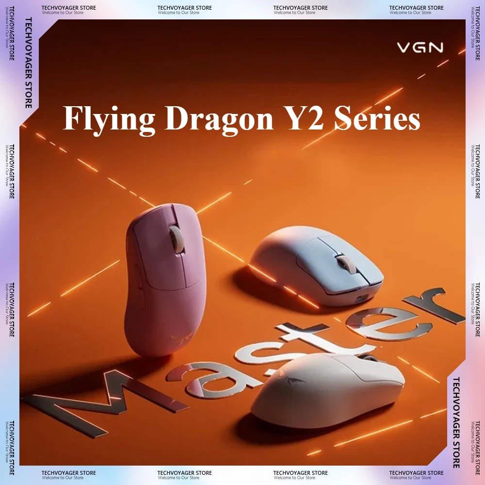 VGN Flying Dragon Y2 Pro Max/Master Version Gaming Mouse Low Latency Lightweight Custom Wireless Tri-Mode Mice PC Accessor Gifts