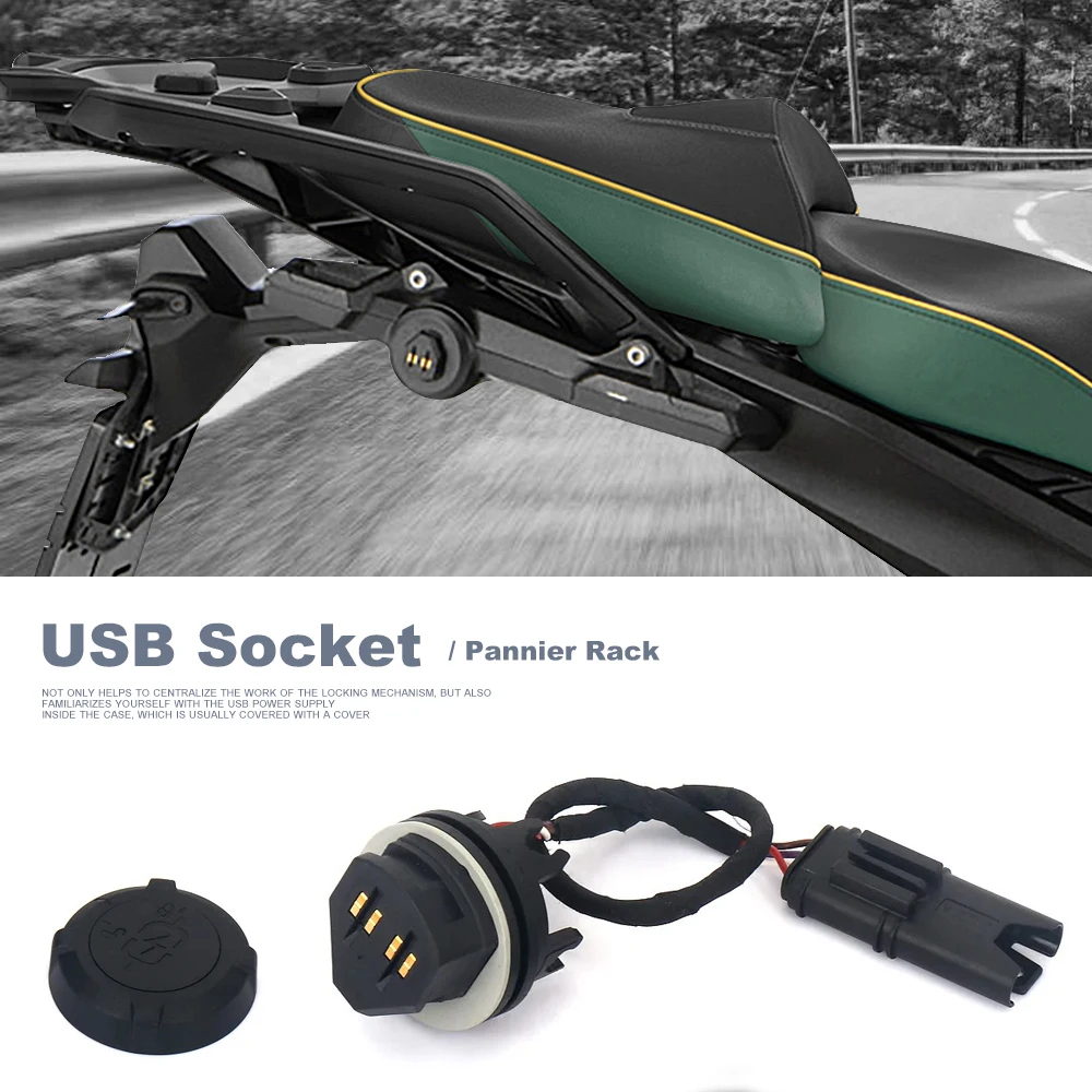 

Motorcycle New Waterproof USB Charger USB Socket Adapter with Lid Pannier Rack Pack For BMW R 1300 GS r1300gs GS 1300 R1300GS