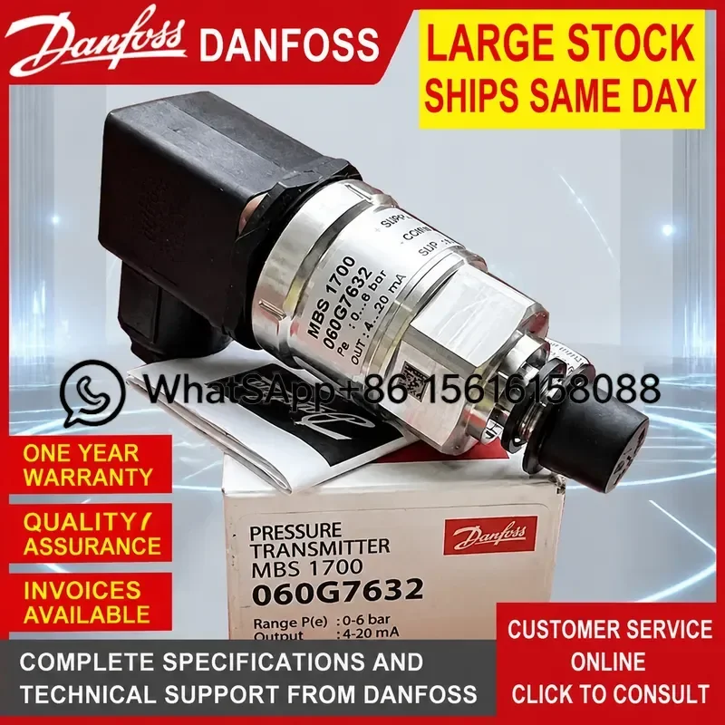 Danfoss MBS1700 Pressure Transmitter 060G6100 060G6101 060G6102 060G6103 060G6104 060G6105 060G6106  060G7631  060G7627