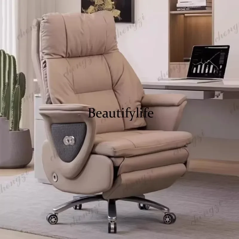 Ergonomic Full Body Massage Office Chair Leather Armrest Comfortable Backrest Relaxing Home Furniture for Office Use