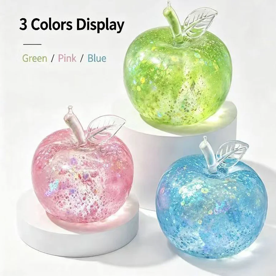 Squishy Pink Blue Green Apple Soft Fidget Sensory Toy for ADHD Autism Slow Rebound Squeeze Toy for Adults Christmas Gifts