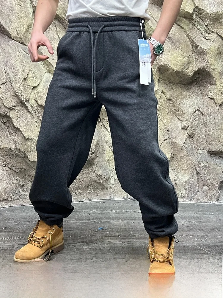 

Мужские повседневные свободные прямые брюки на подкладке, тонкие зимние удобные байкерские широкие брюки Crt на заказ