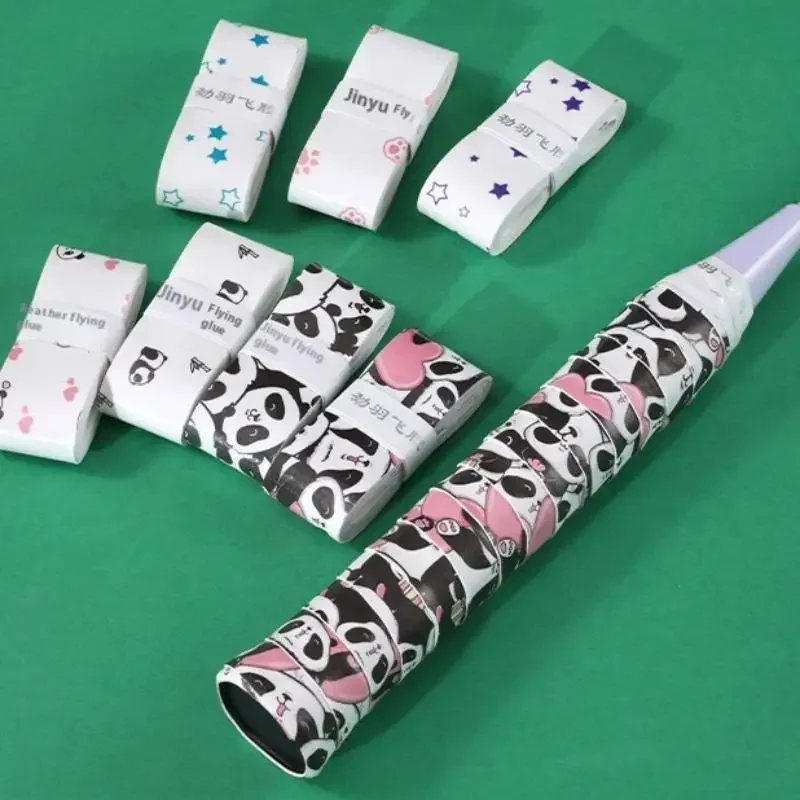 1 قطعة تصميم الكرتون تنس Overgrip للصدمات العرق ماصة عدم الانزلاق بولي مقبض مقبض شريط لحام للتنس/كرة الريشة/مضارب الاسكواش