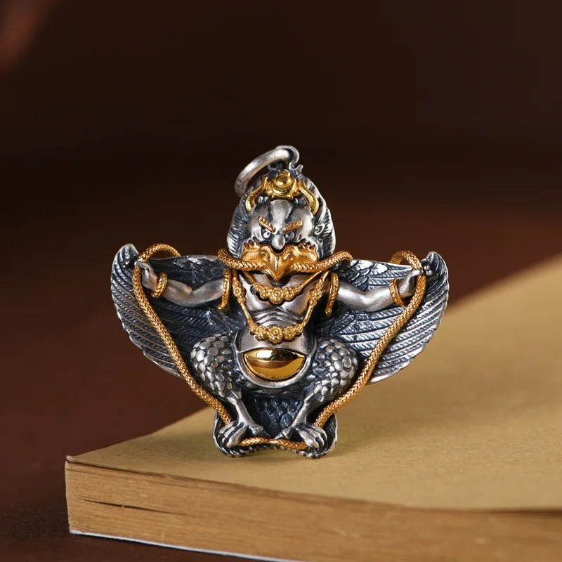

Серебряное ожерелье S925, тибетский буддийский кулон-талисман Garuda, эзотерические духовные украшения, подарок для мужчин и женщин