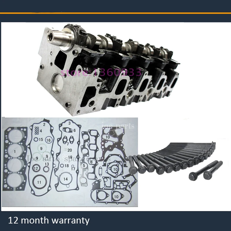 engine : 2LT II 2L complete cylinder head assembly bolt screw nunt full gasket for Toyota   2.4 L