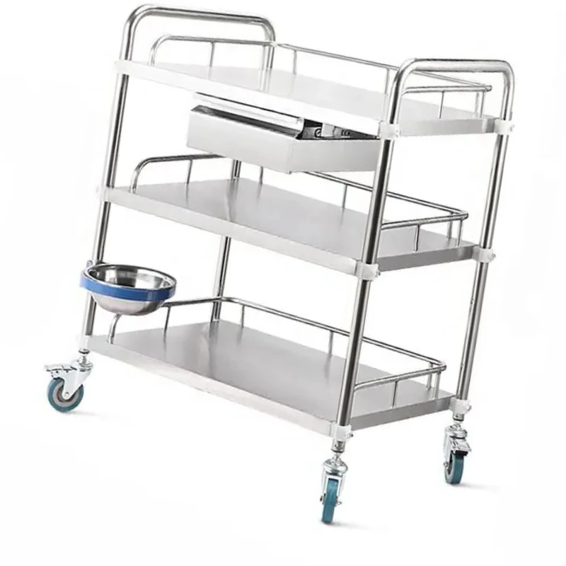 

Three-Layer Stainless Steel Medical Equipment Trolley Hospital Furniture Use