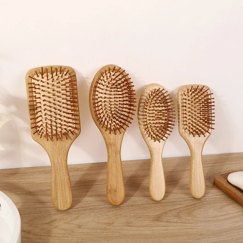 Natural Bamboo Hair Brush Women Professional Massage Comb for Women Air Cushion Hair Massager Brush Healthy Combs