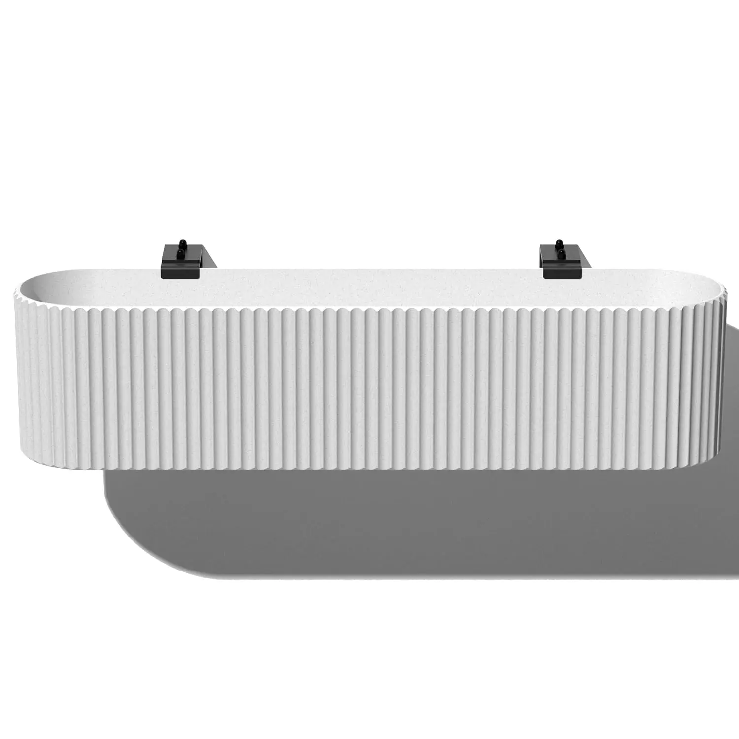 Demi Series Railing Planter - Round Window Box with Bracket, Customized