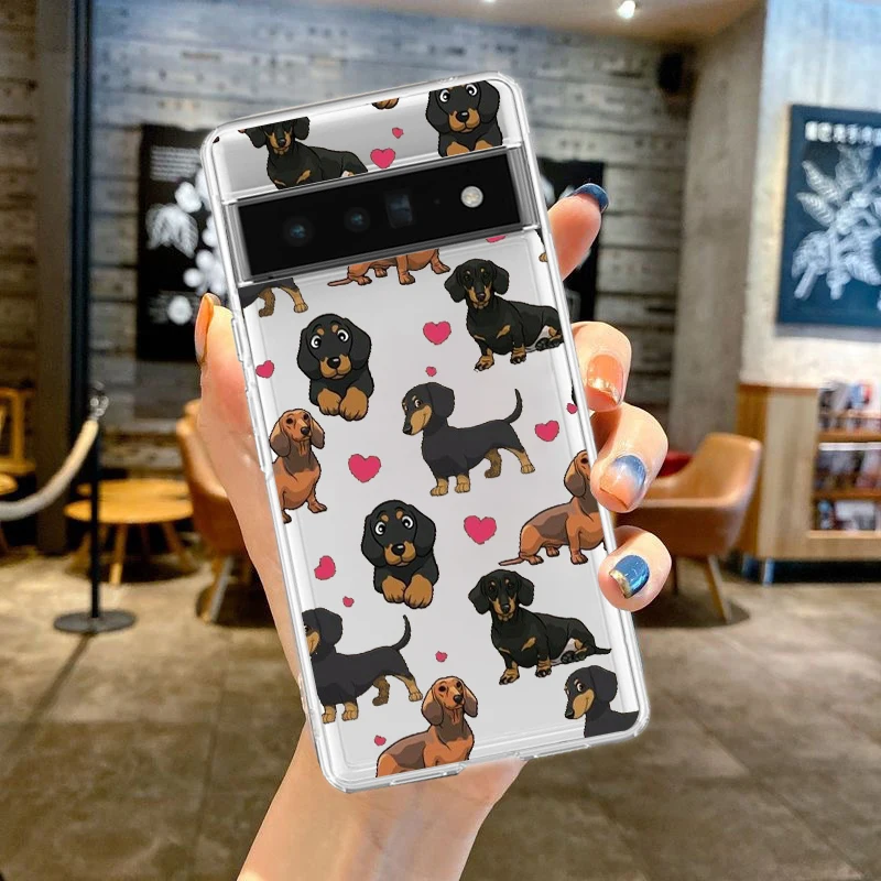 Dachshund Sausage Dog Phone Case For Google Pixel 9 Pro XL 8 7 6 Pro 8A 7A 6A 5 4 5A 4A 3A XL 5G Shockproof Soft Clear Cover