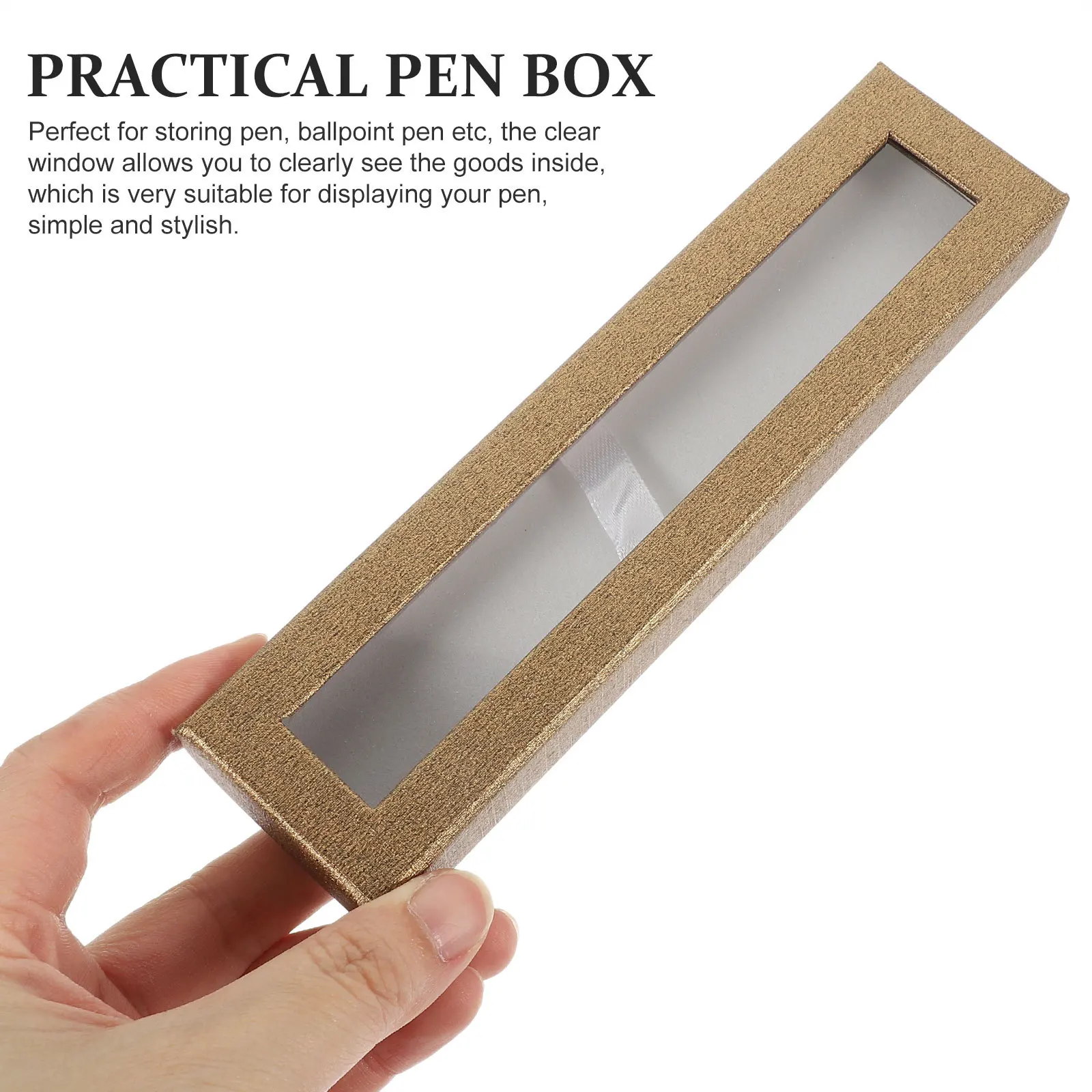 

5Pcs Empty Pen Gift Box Paper Case Clear Window Pencil Ballpoint Organizer Display Pen Boxes Gift Empty Box Pencil Holder