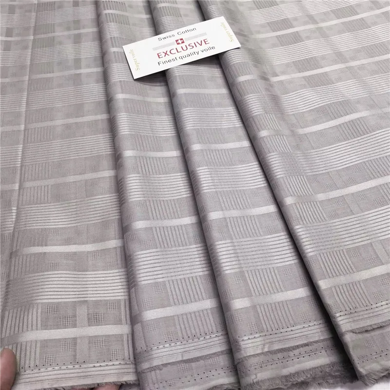 Imagem -04 - Tecido Africano Atiku Suave para Homens Fabricação de Ternos Material Suíço 100 Algodão Branco Puro Costura de Roupas Casamento 4l013101 Jardas