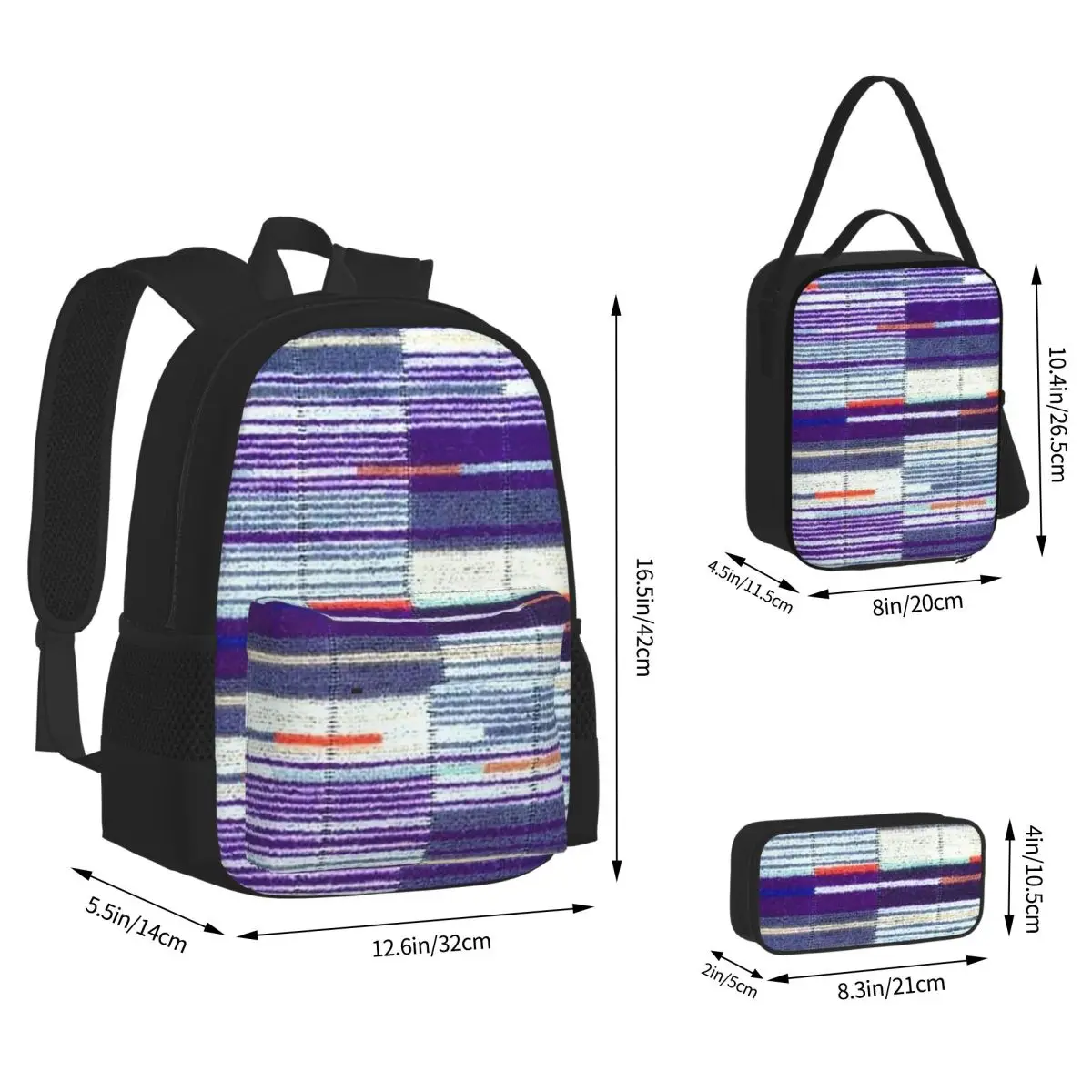 

Elizabeth Line Underground Moquette Seat Cover BackpacksChildren School Bags Kids Rucksack Lunch Bag Pen Bag Three-Piece Set