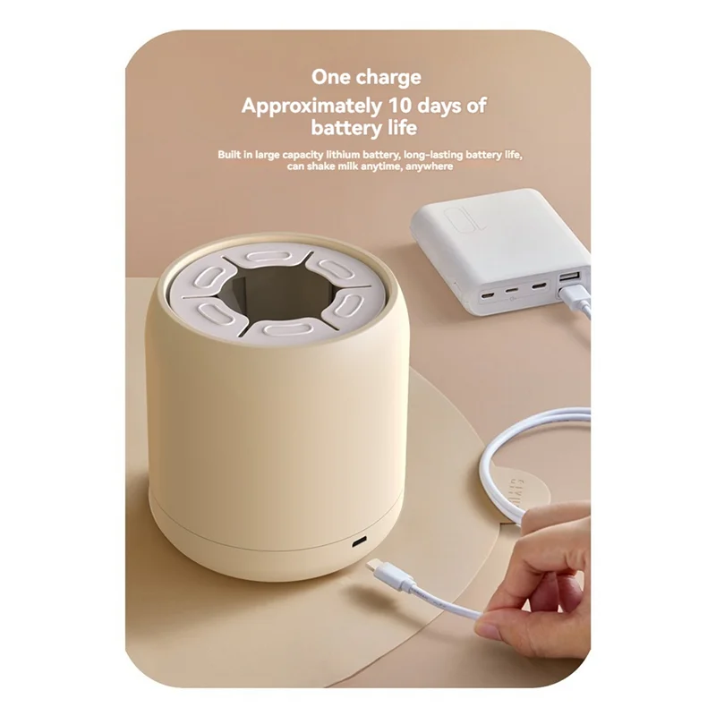 ABLG Portable Milk Shaker 75Mm Widened Flexible Card Slot 3 Gears Adjustable Electric Milk Blender For Nursing Daily Use