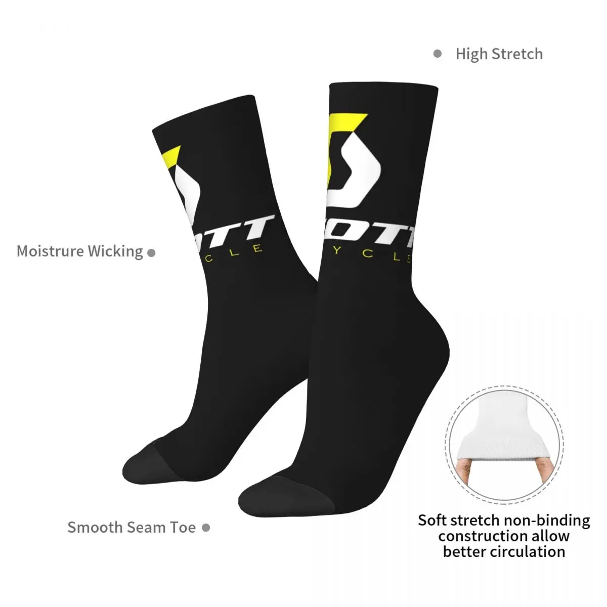 Scotts Bike Stockings logo Pattern Kawaii Socks Winter Non Slip Socks Unisex Men Running Soft Breathable Socks