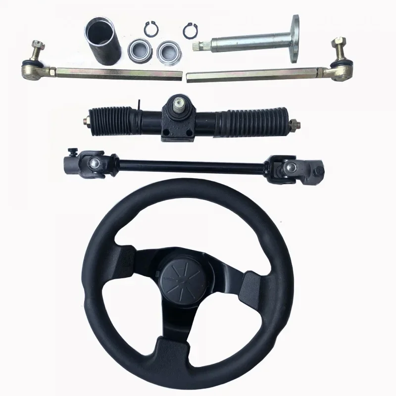 

Modified Kart 32cm Center Steering Gear Box30 Steering Wheel Steering Ball Ends Pull Rod Assembly