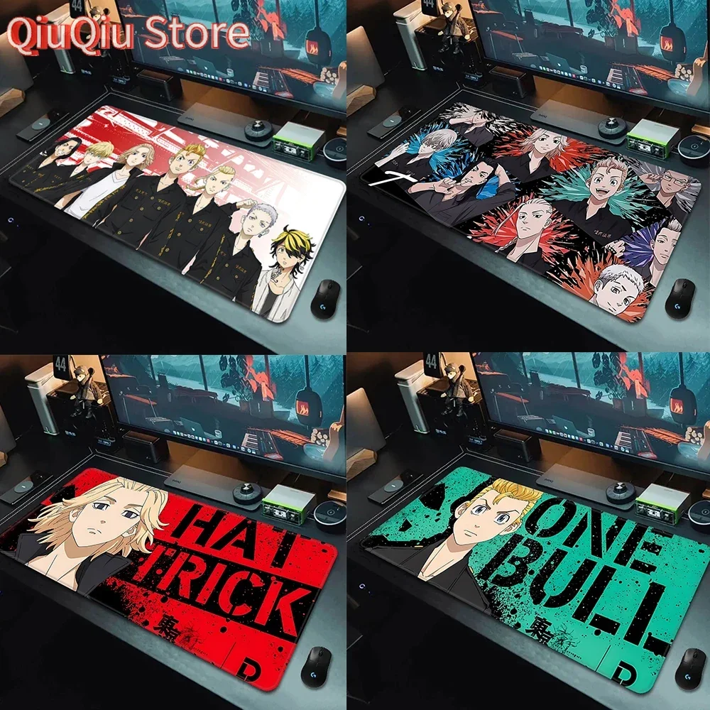 لطيف أنيمي طوكيو المنتقمون ماوس HD الطباعة ألعاب الكمبيوتر قفل حافة عدم الانزلاق ماوس الوسادة XXL90x40 سنتيمتر لوحة المفاتيح الكمبيوتر وسادة مكتب