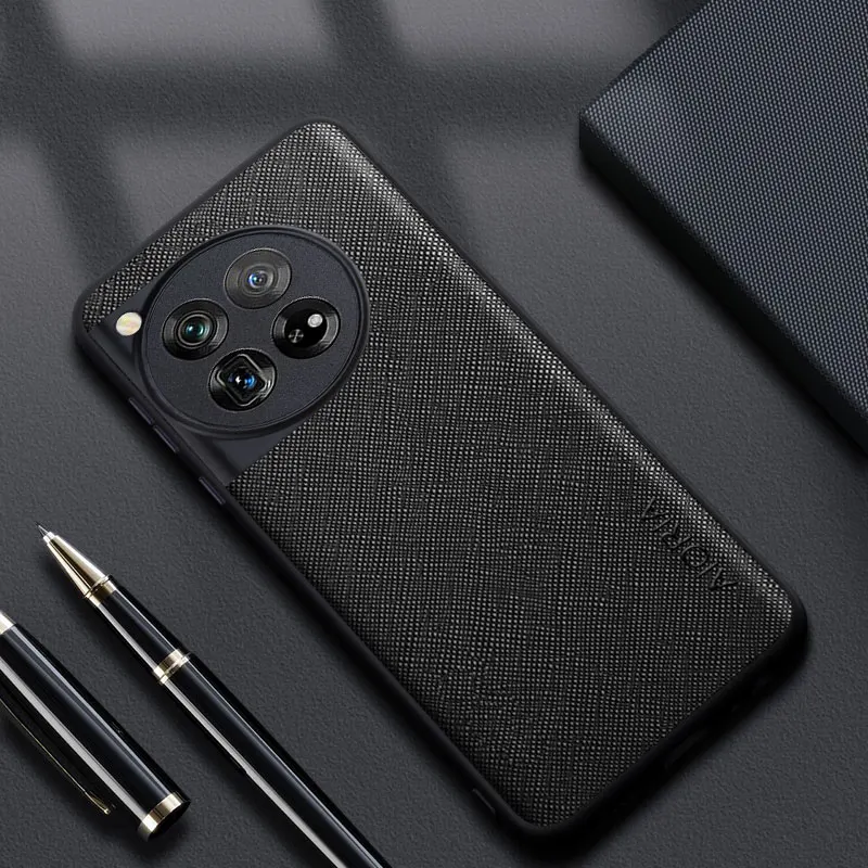 Case for OnePlus 12R 12 5G Cross pattern Leather cover coque for oneplus 12 12r case