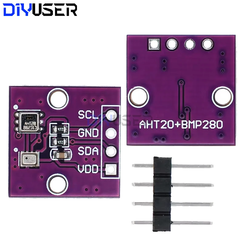 DIYUSER AHT20+BMP280 2 in 1 Temperature Humidity Air Pressure Module High-precision Digital Temperature and Air Pressure Sensor