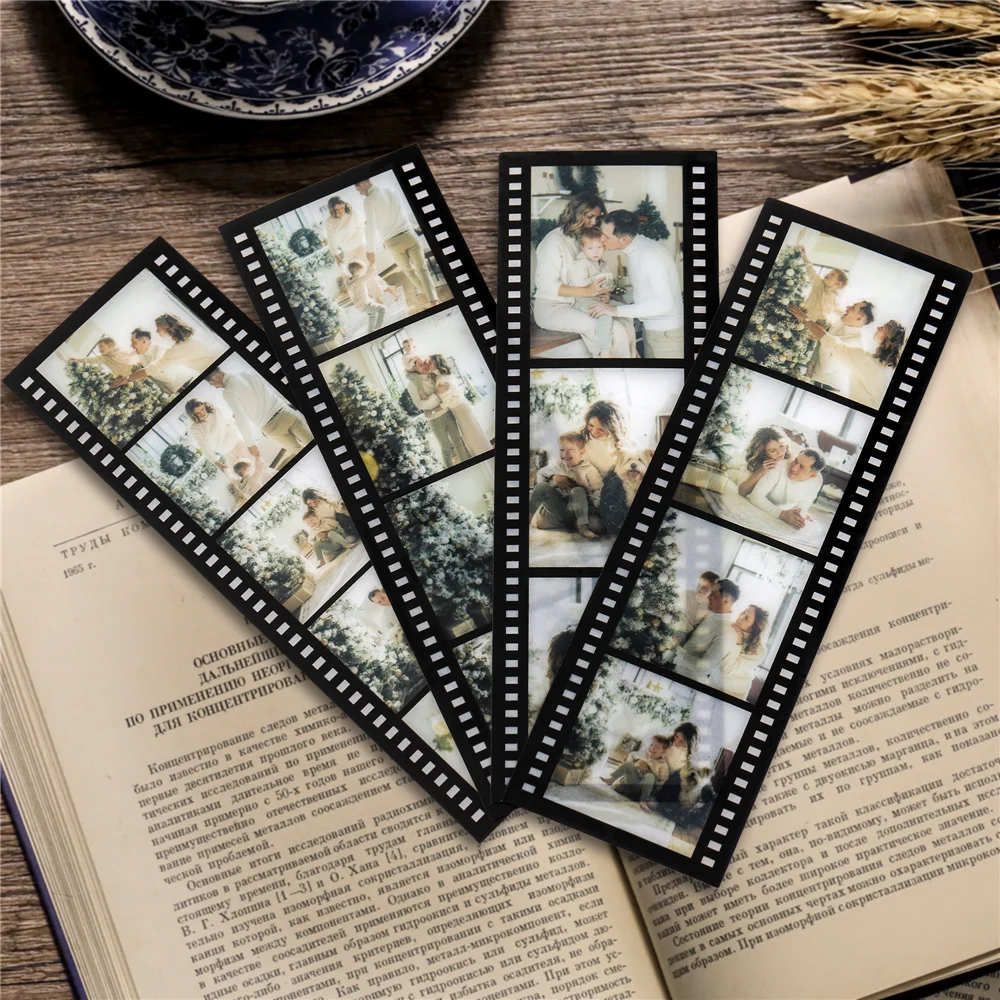 4Pcs Personalized Bookmarks Customized Film Roll Bookmark Memory DIY Custom Photo Album Decoration New Wedding Anniversary Gifts