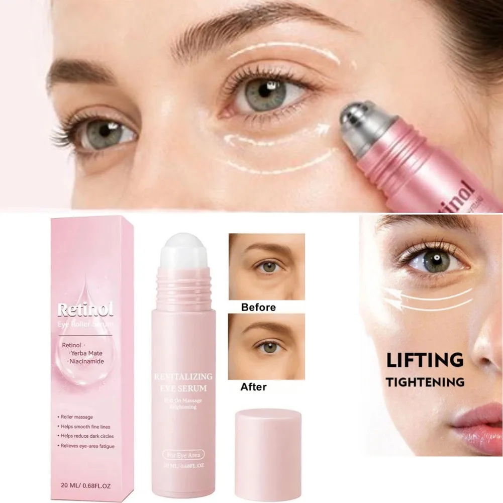 20ml Retinol Lift Firming Eye Roller Serum,Smooth Fine Line,Niacinamide Radiance Skin Essence,Relieve Eye‑Area Fatigue Skin Care