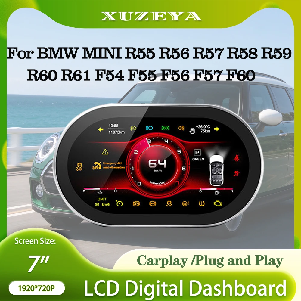 Digital Instrument Cluster For BMW MINI R55 R56 R57 R58 R59 R60 R61 F54 F55 F56 F57 F60, Speedometer Cluster,Virtual Cockpit