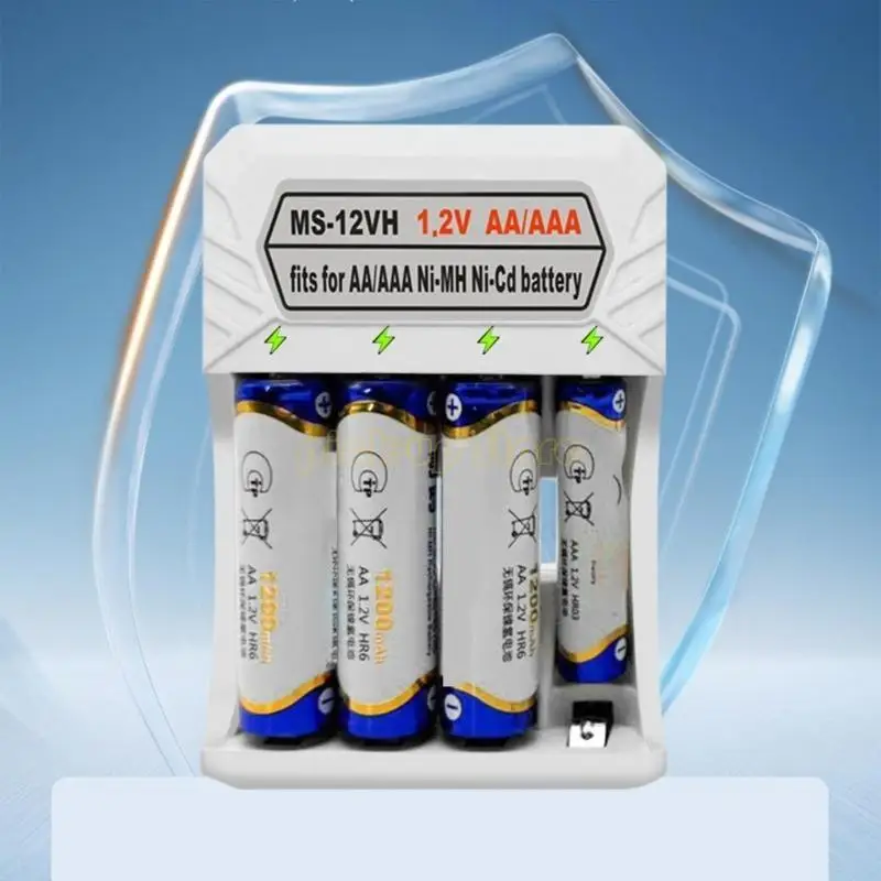 Q5WA Intellent 4-Slot USB C Зарядное устройство для батарейки AA/3A NIMH AA/3A с поддержкой светодиодного индикатора.