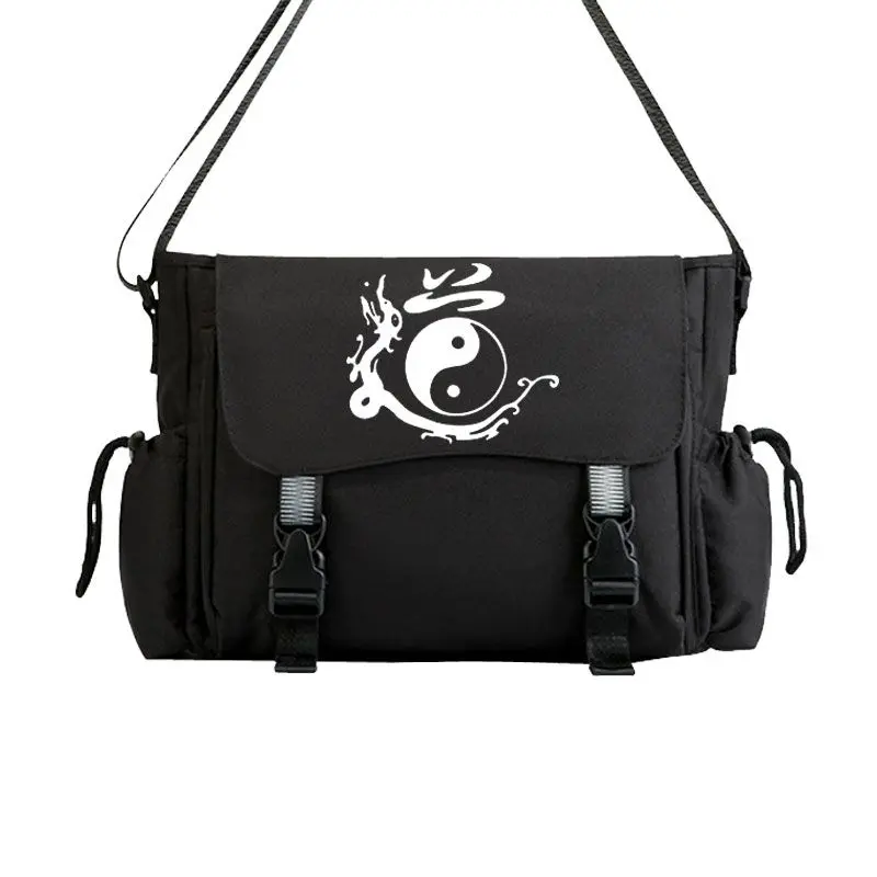 Chinese Feng Tai Ji Bagua Backpack Black Bookbag School Bags SCP  luminous Travel Bagpack USB Laptop Shoulder Bags