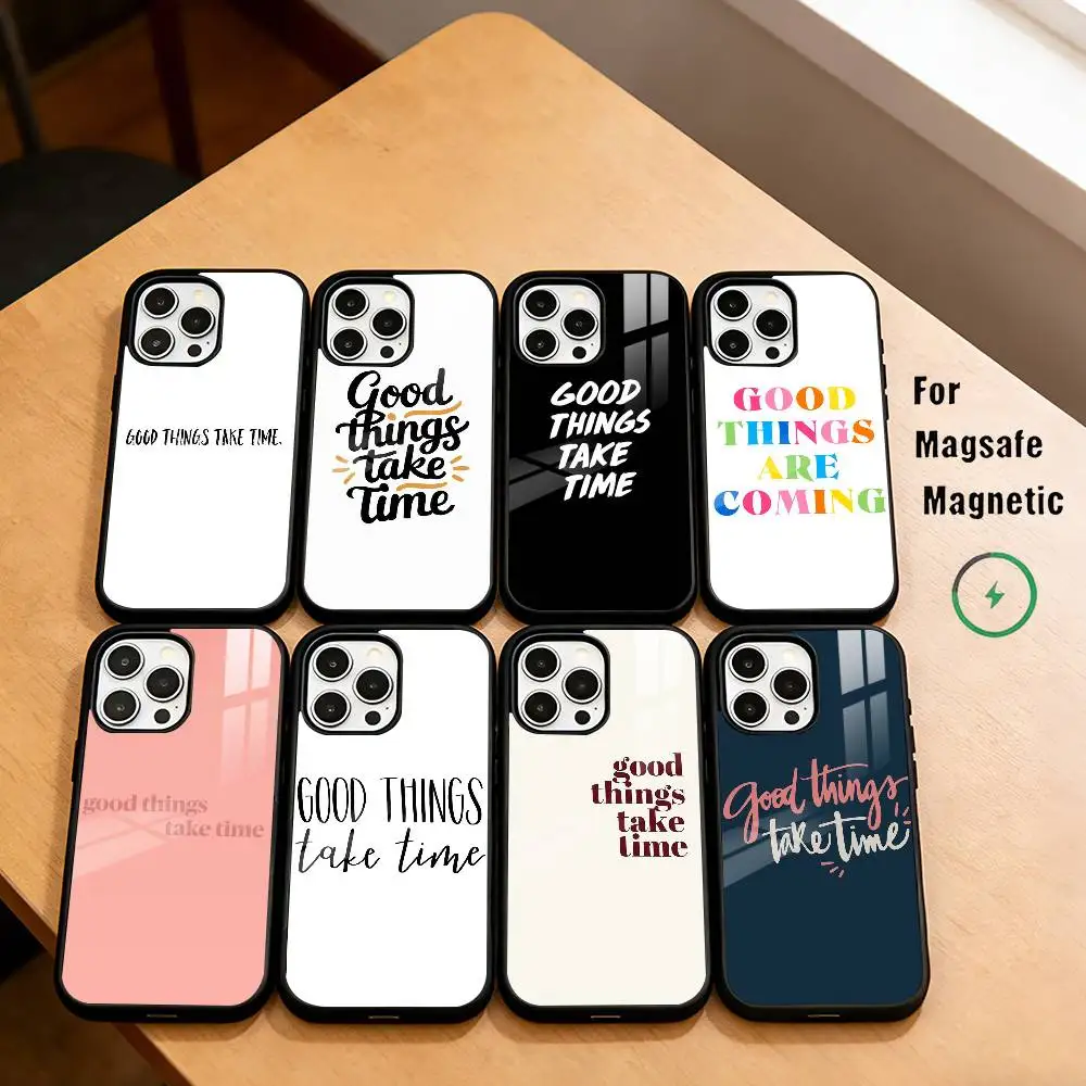 

G-Good Things T-Take Time Phone Case For iPhone17,16,15,14,13,12,11 Plus,Pro Magnetic For Magsafe Wireless Charging