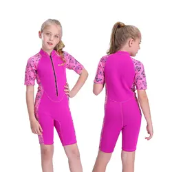 Maiô Neoprene Jovem para Crianças, Meninos e Meninas, Aeróbica Aquática, Fato Jovem, Natação e Mergulho Surf, 2mm