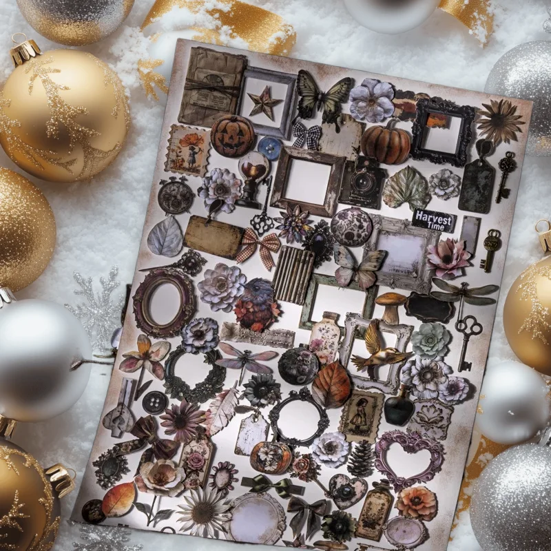 

100 шт., наклейка с эффектом памяти, канцелярские принадлежности, большие ретро-предметы детства для скрапбукинга, ежедневный фон для образовательных мероприятий