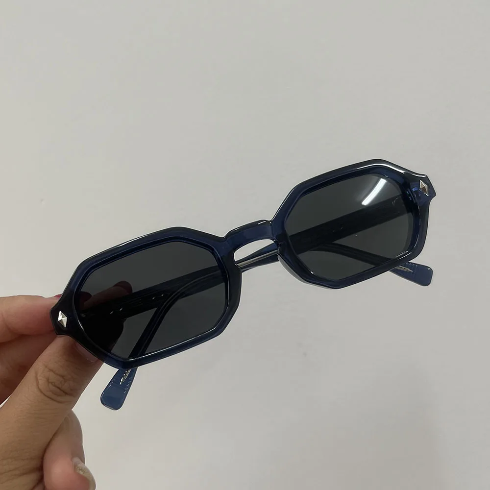 Vintage Hexagon Zonnebril Dames Voor Mannen Mannelijke Zonnebril Luxe Merk Designer Populaire Punk Outdoor Kleine Frame Shades UV400 - afbeelding 1