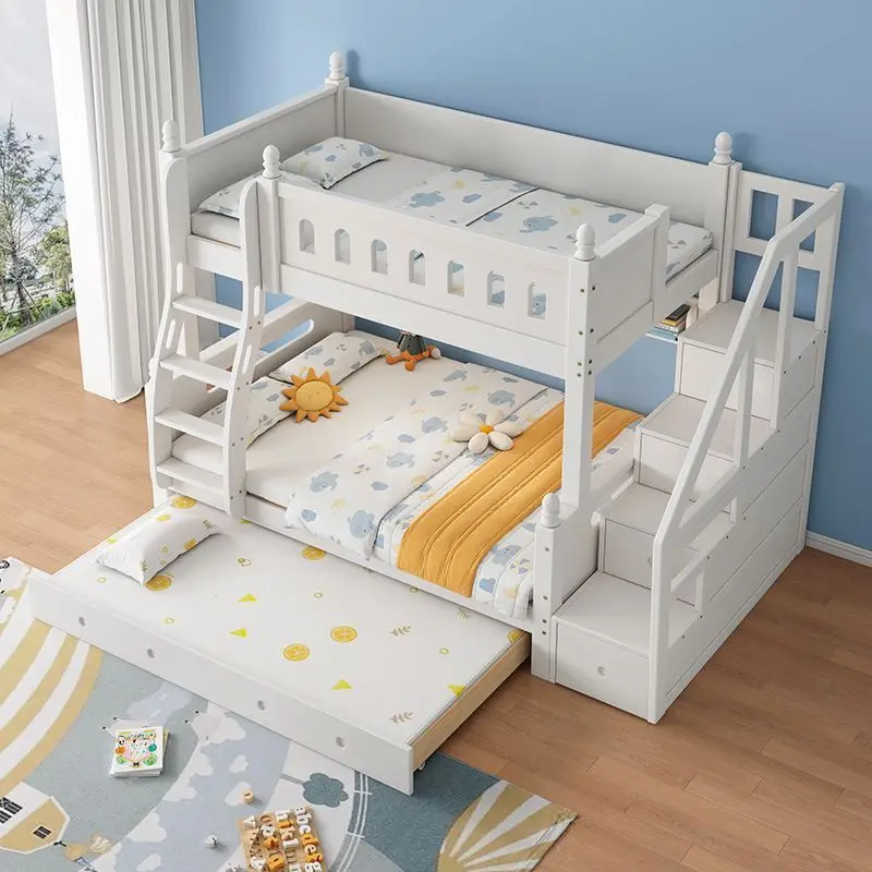 Upper and lower beds Bunk beds Children's beds, high and low  Small apartment solid wood   Multifunctional combination beds