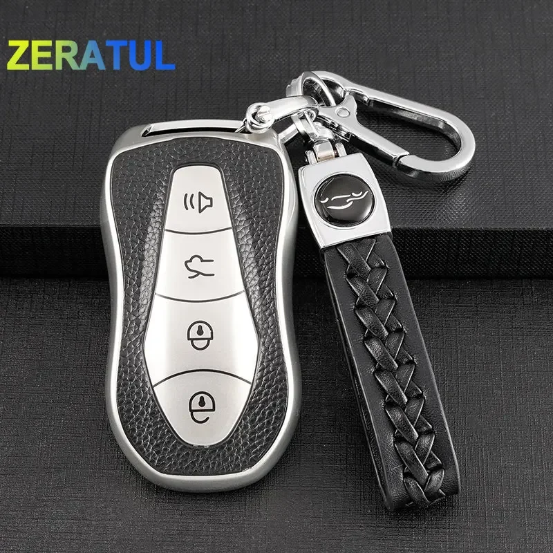For Geely Azkarra FY11 Atlas Pro New Emgrand GS X6 SUV EC7 Soft Leather TPU Car Remote Key Cover Case Keychain Accessories